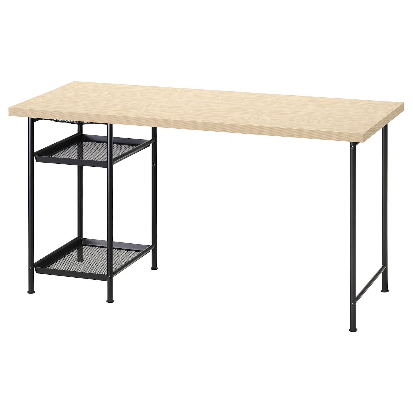 IKEA MITTCIRKEL / SPÄND biurko, żywy efekt sosny/czarny, 140x60 cm