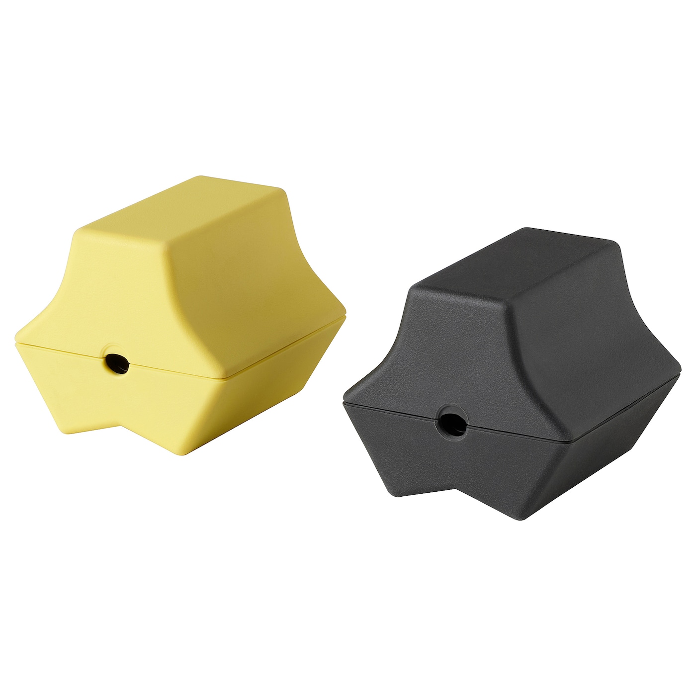 IKEA HAVSKÅL 2 szt, obciążnik kabla USB, czarny/żółty, Wysokość: 3.6 cm