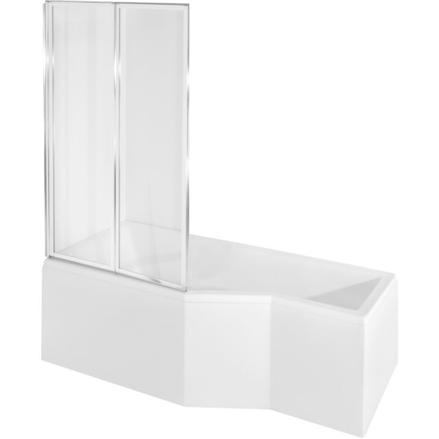 BESCO Wanna narożna INTEGRA 170x75 cm prawa z parawanem 2-skrzydłowym