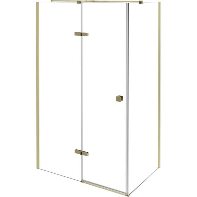 BESCO Kabina prysznicowa prostokątna PIXA GOLD prawa 100x90x195 złota