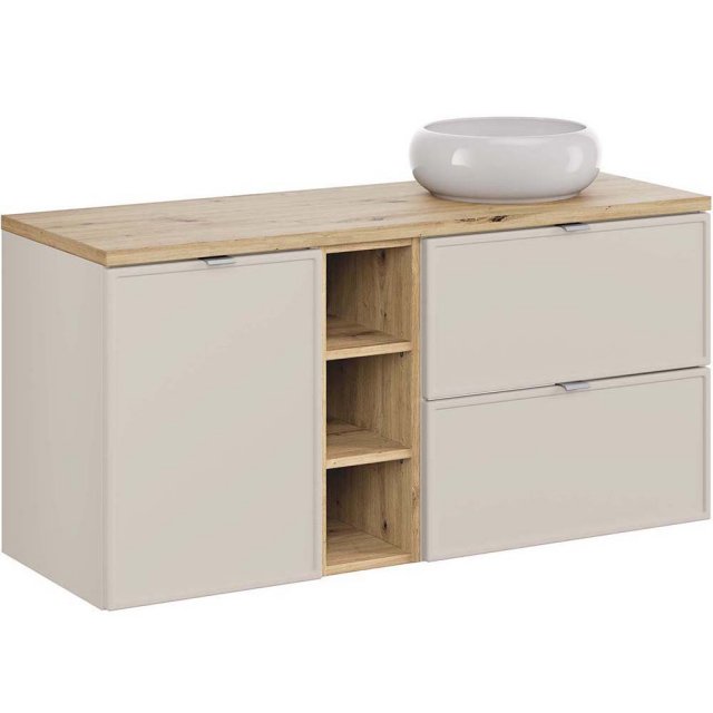 COMAD Zestaw mebli BELLA CASHMERE 3 szafki z blatem ARTISAN 120 cm, u