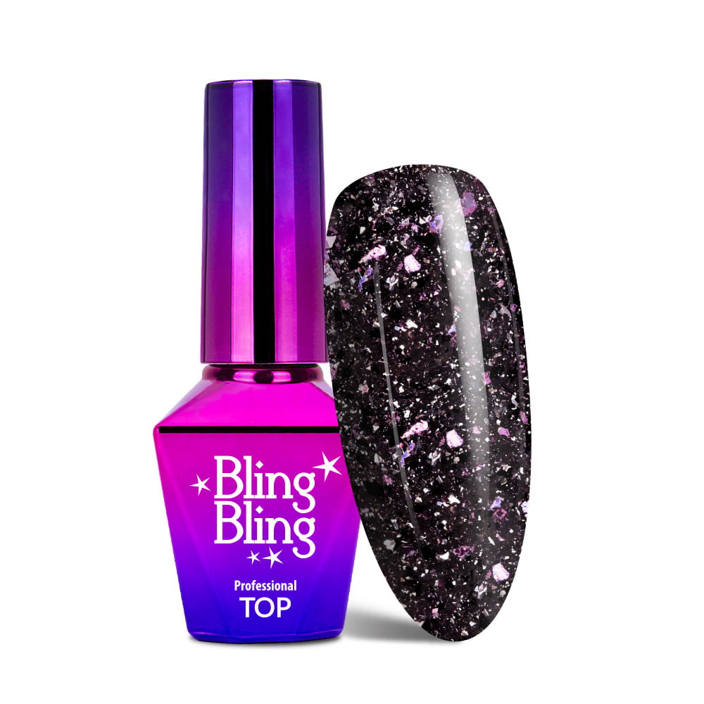 Top BlingBling MollyLac Lightly no wipe bez przemywania z drobinkami 10g