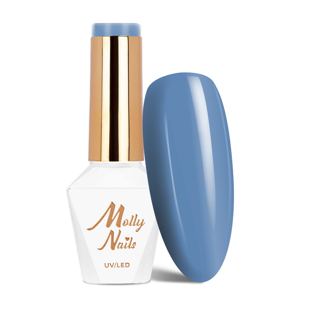 Lakier hybrydowy Molly Nails Blue Sky Clear Blue HEMA/Di-HEMA Free 8g Nr 113
