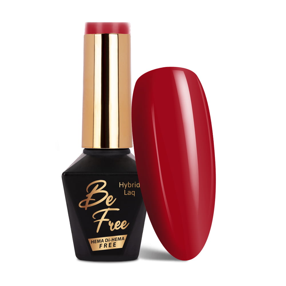 Lakier hybrydowy MollyLac BeFree Elegance Fire red HEMA/Di-HEMA Free 10g Nr 5