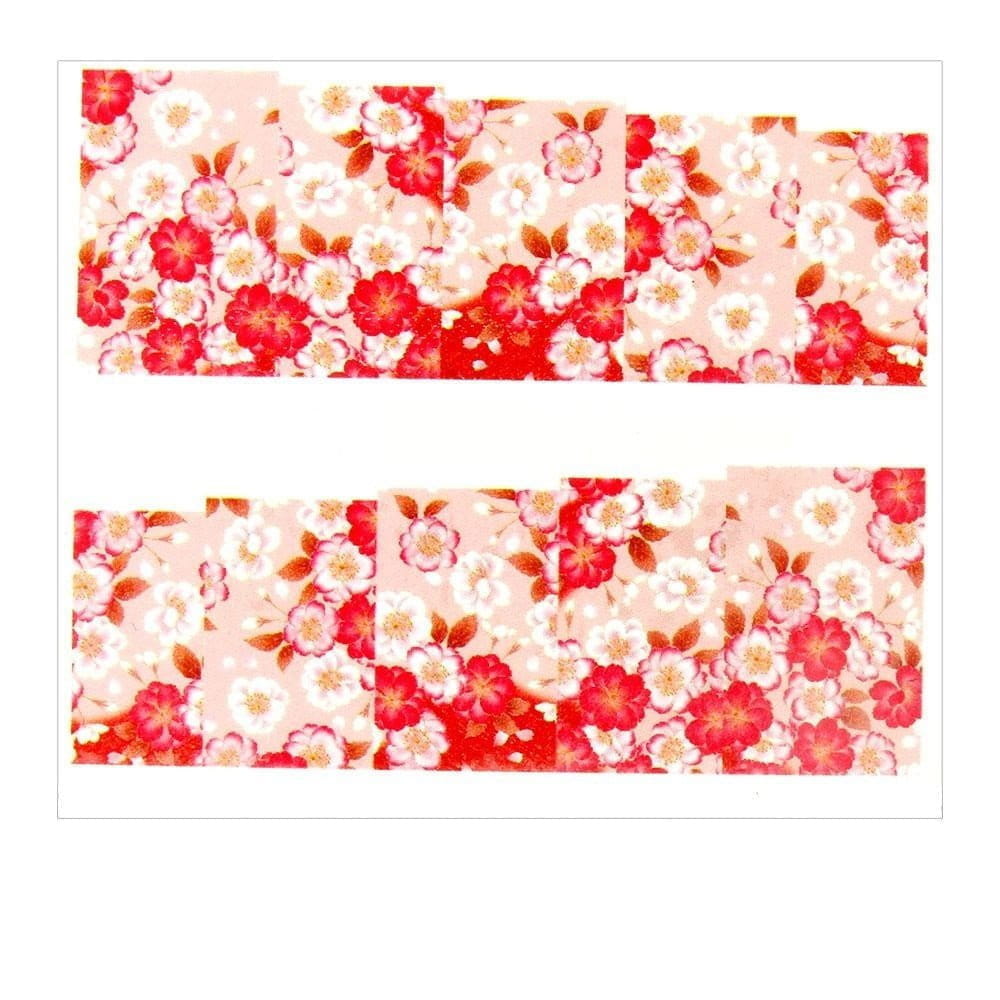 Naklejki wodne do paznokci arkusz 6,5 x 5,5 cm na 10 palców yb Nr 589