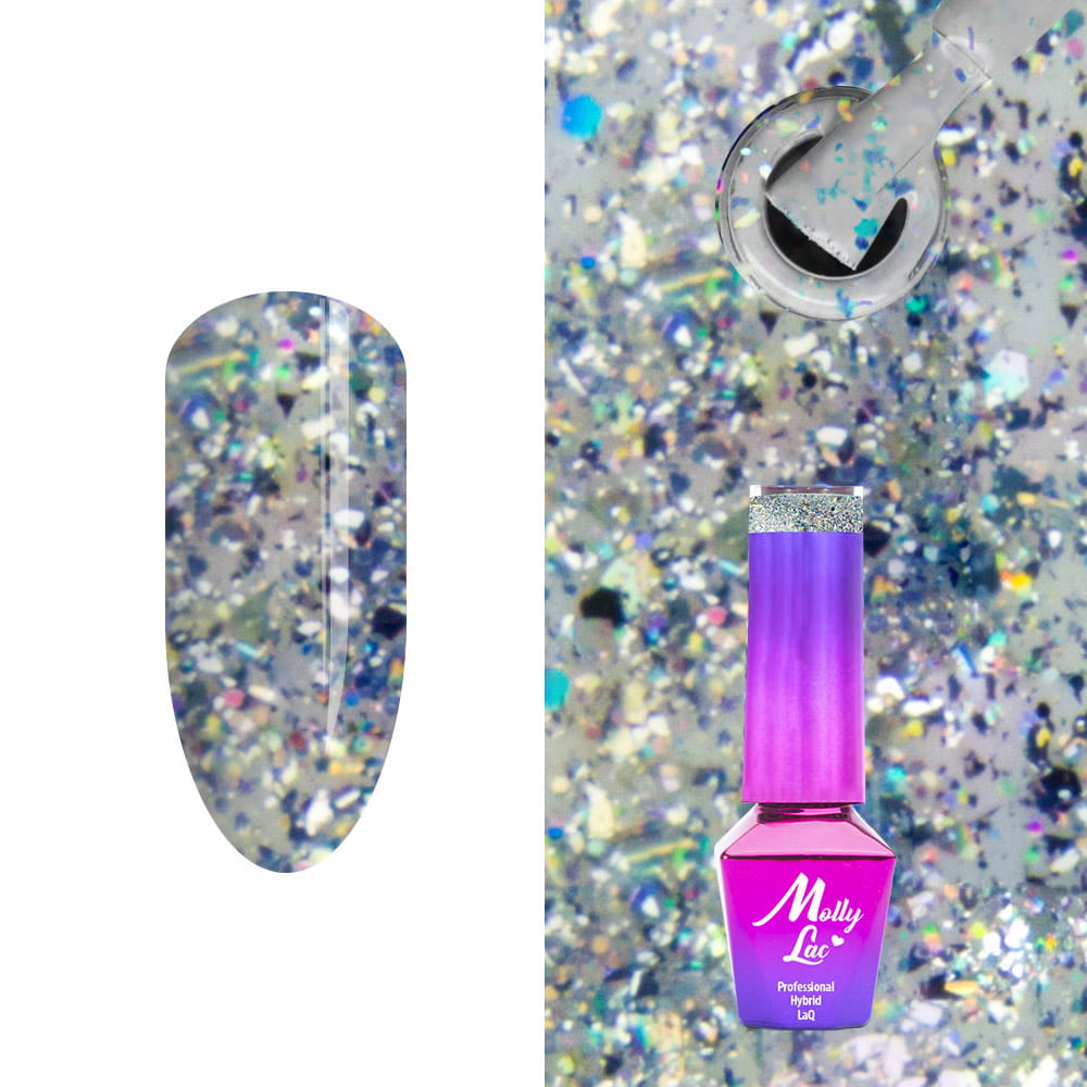 Lakier hybrydowy MollyLac Luxury Limited Gem & Silver Be Fancy 5 ml Nr 156