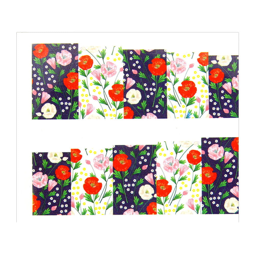 Naklejki wodne do paznokci arkusz 6,5 x 5,5 cm na 10 palców bn Nr 061