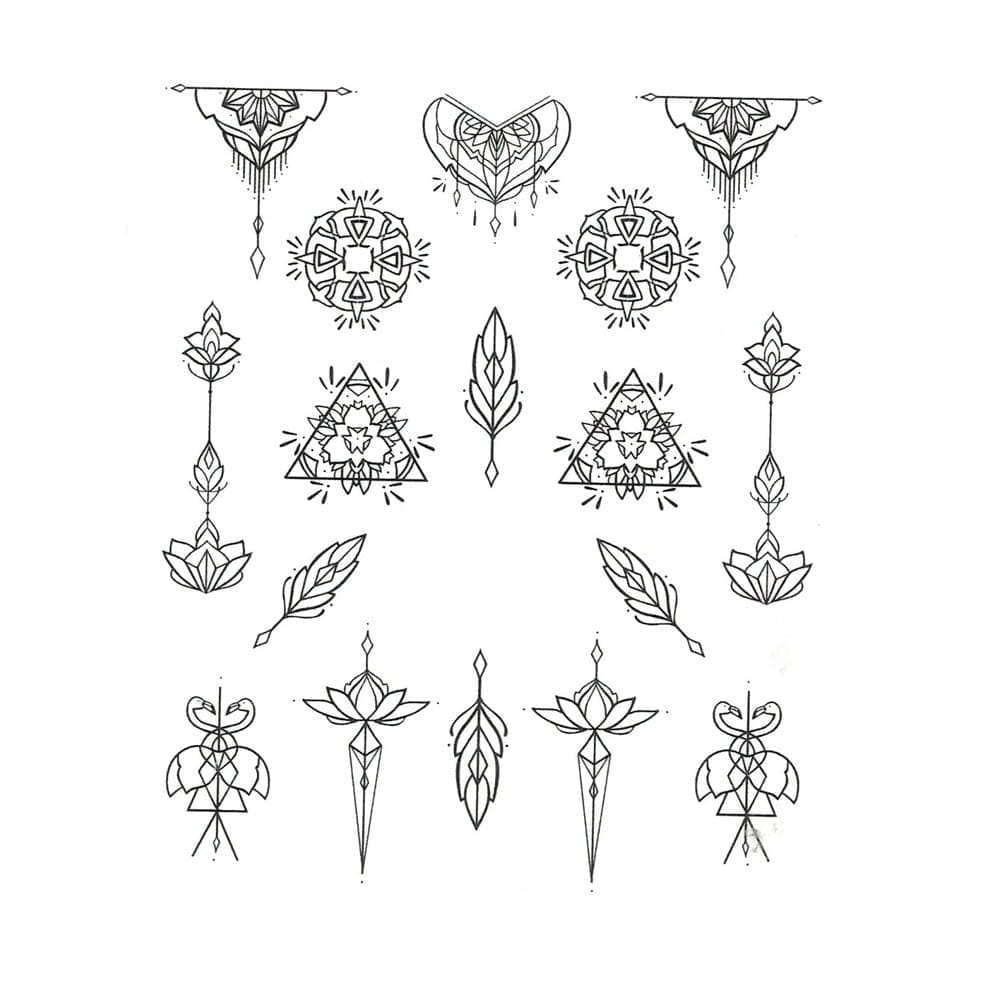 Naklejki wodne do paznokci wzory ornamenty STZ-609