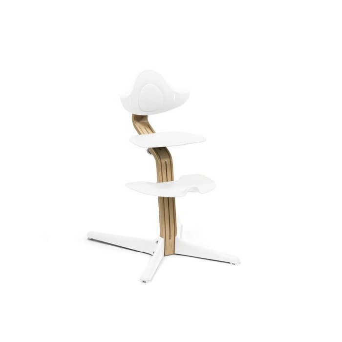 Stokke Nomi + Newborn Set - krzesełko + zestaw dla noworodka-Oak White-Newborn Set Black-Grey Pink