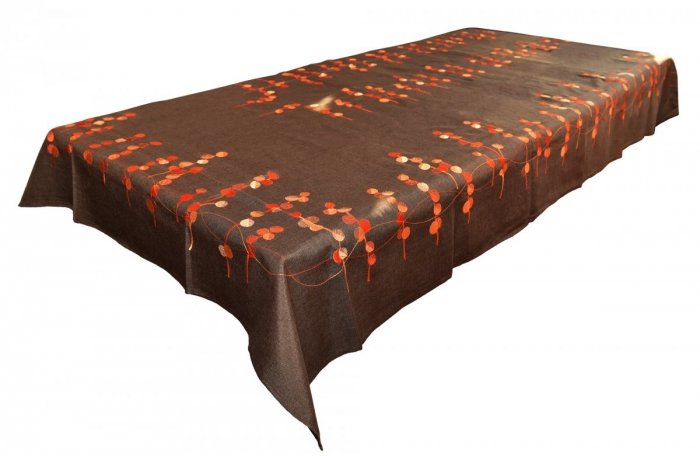 Obrus Haftowany Bruna 1339 150x300cm kolor: odcień brązowego