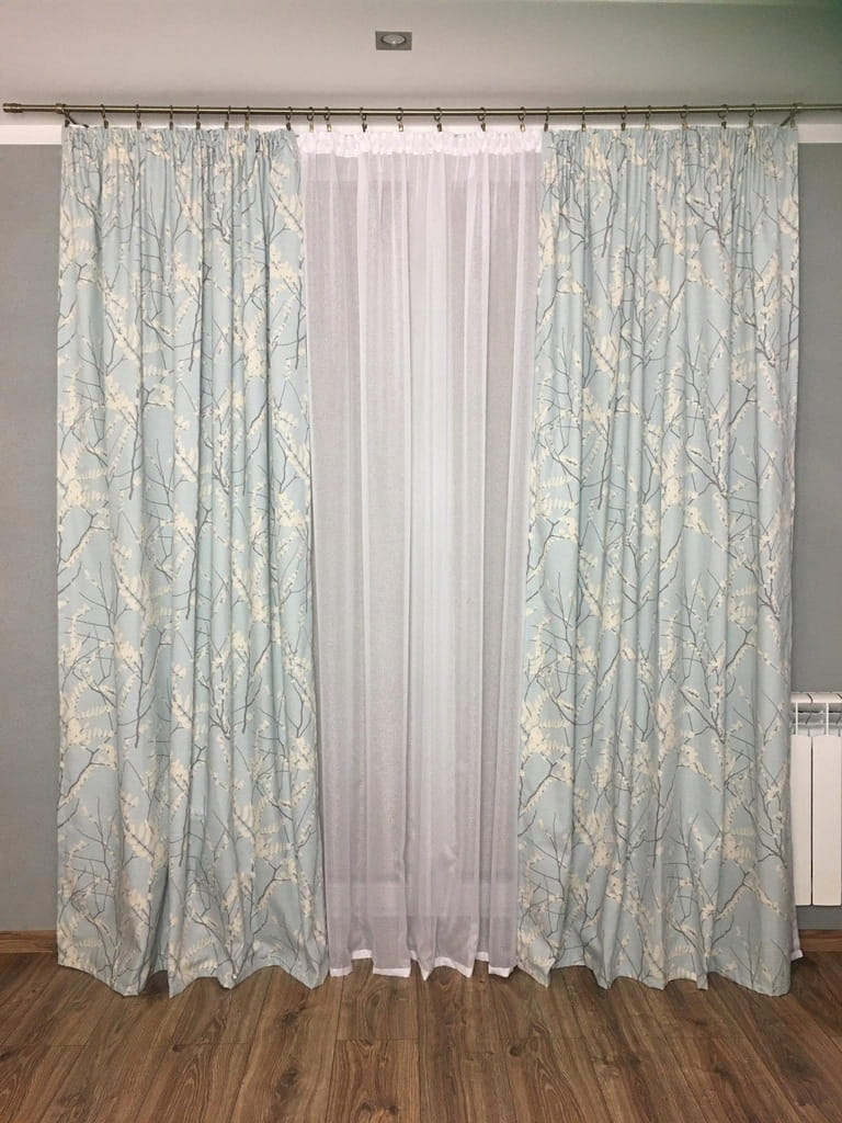 Zasłona gotowa z taśmą Liście szer.145x220