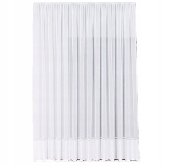 Firana ze srebrnym pasem wys. 330x200cm 000641 - elegancka dekoracja
