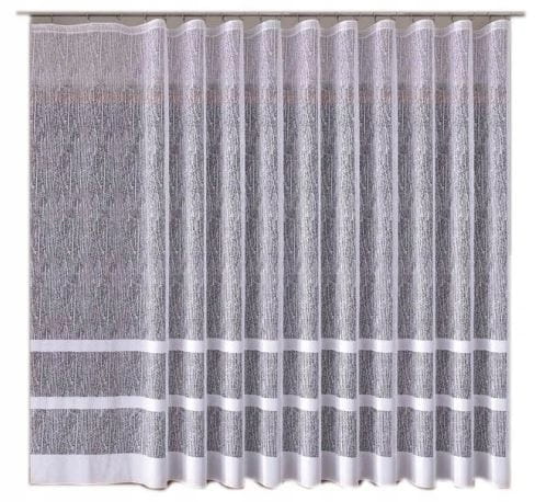 Biała firanka żakardowa 225x250cm BT018352 – elegancki akcent dekoracyjny