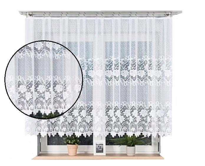 Firana żakardowa w kwiaty 120x350 - idealna ozdoba salonu