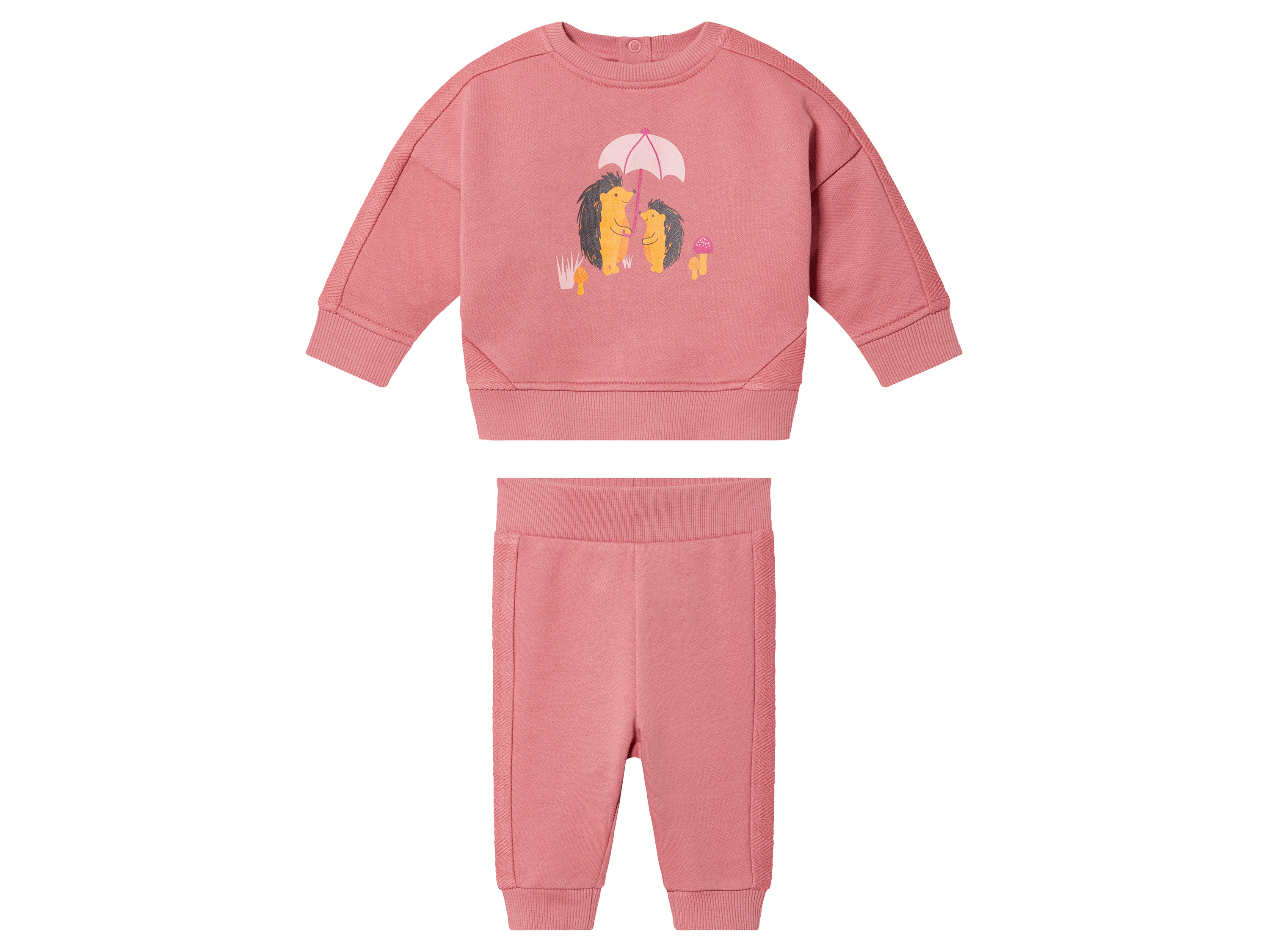 lupilu Dres niemowlęcy z bawełny organicznej bluza + spodnie 50/56, Różowy