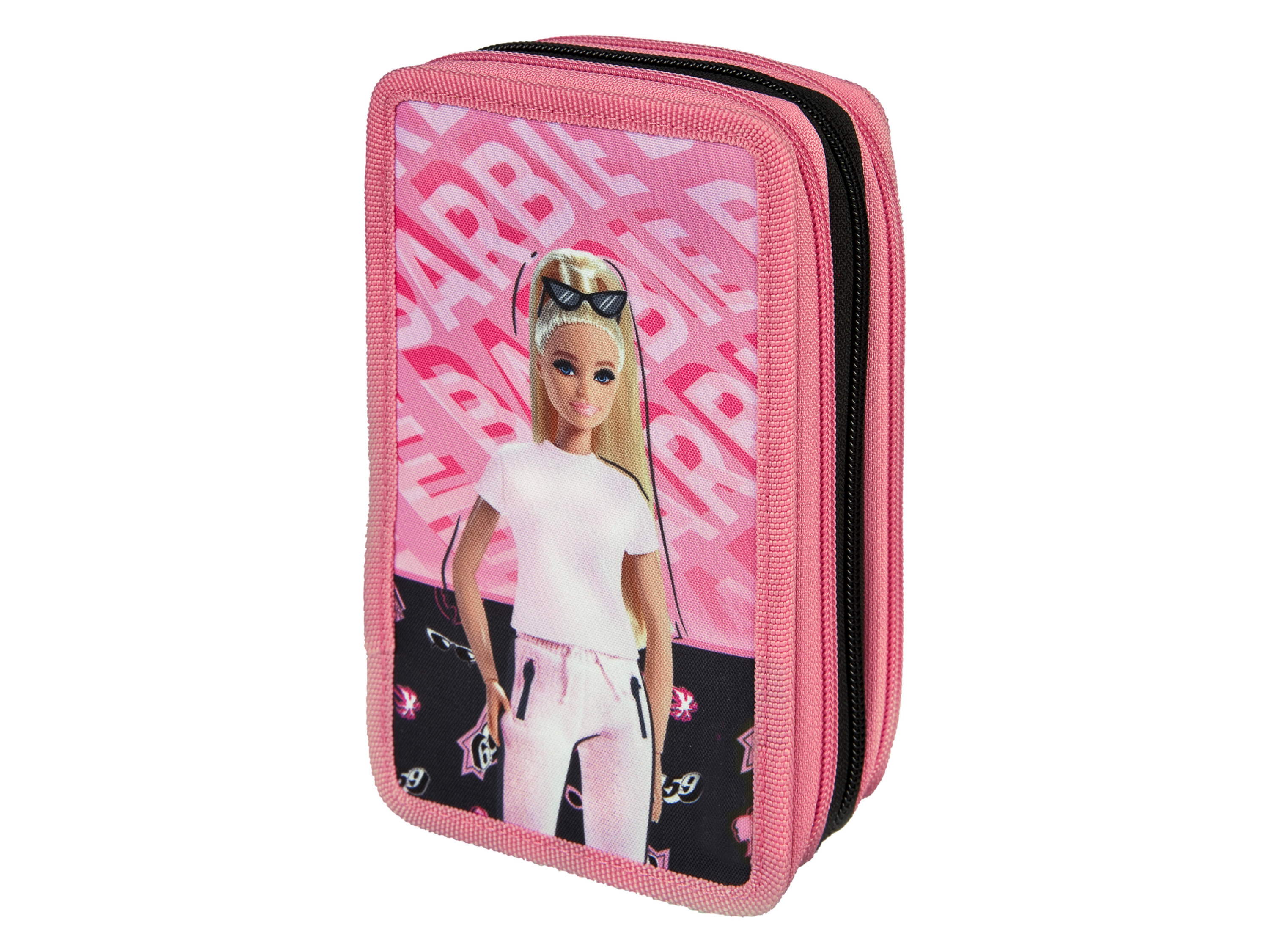 Barbie Potrójny piórnik z wyposażeniem Czarny