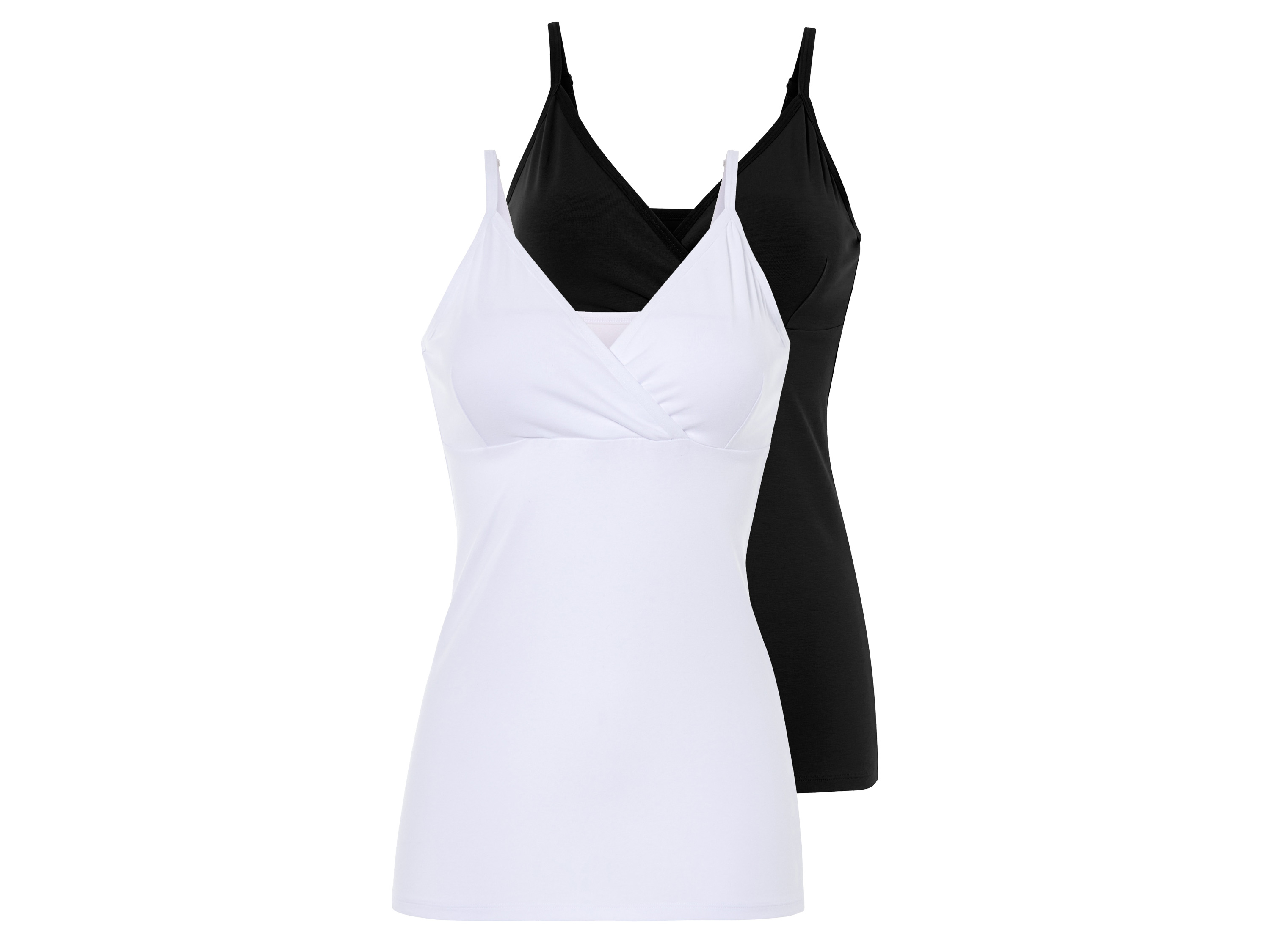 esmara Topy damskie do karmienia z bawełny organicznej, 2 sztuki Czarny/ biały, M 40/42