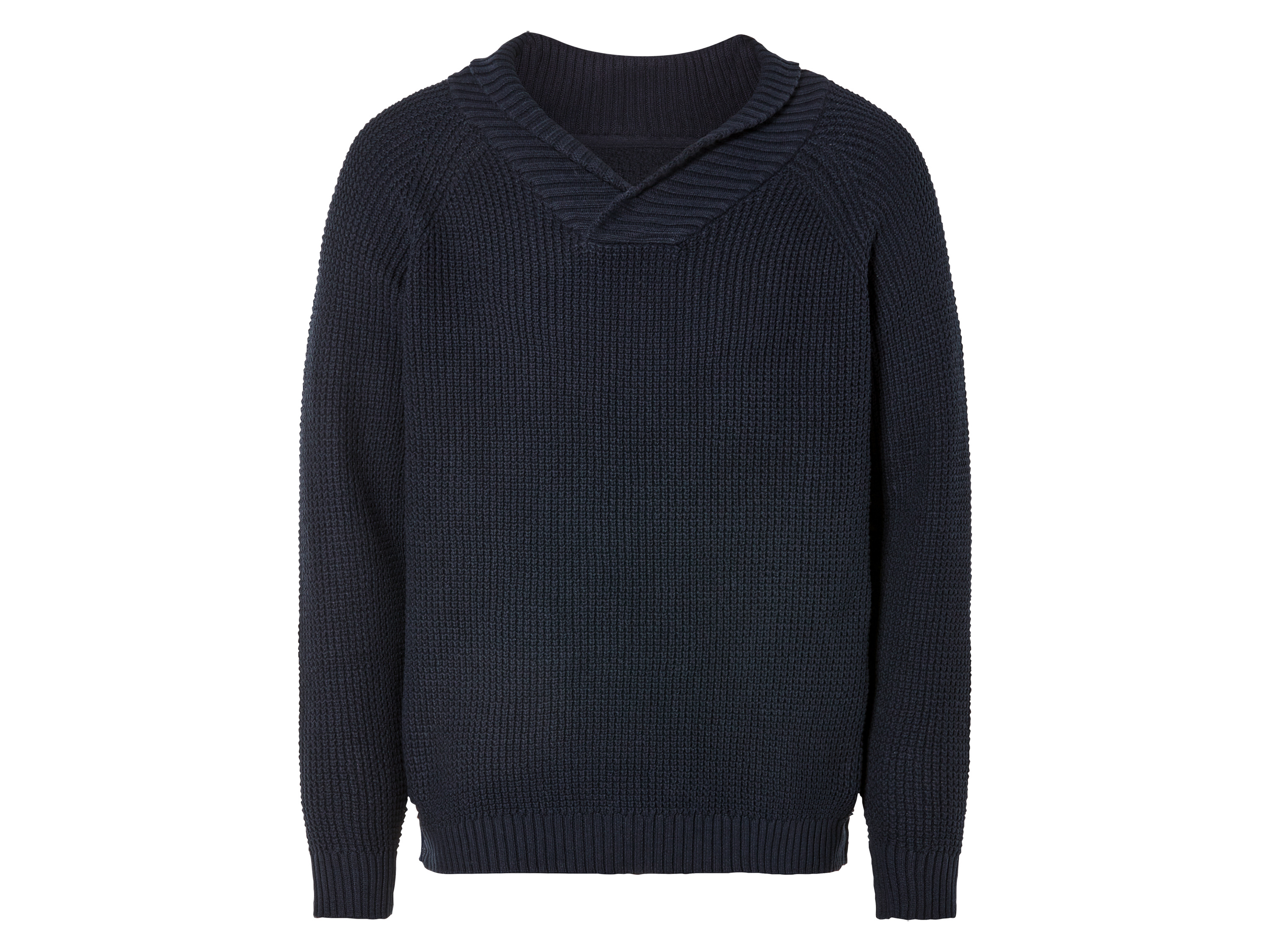Livergy Sweter dzianinowy męski z bawełny M 48/50, Granatowy