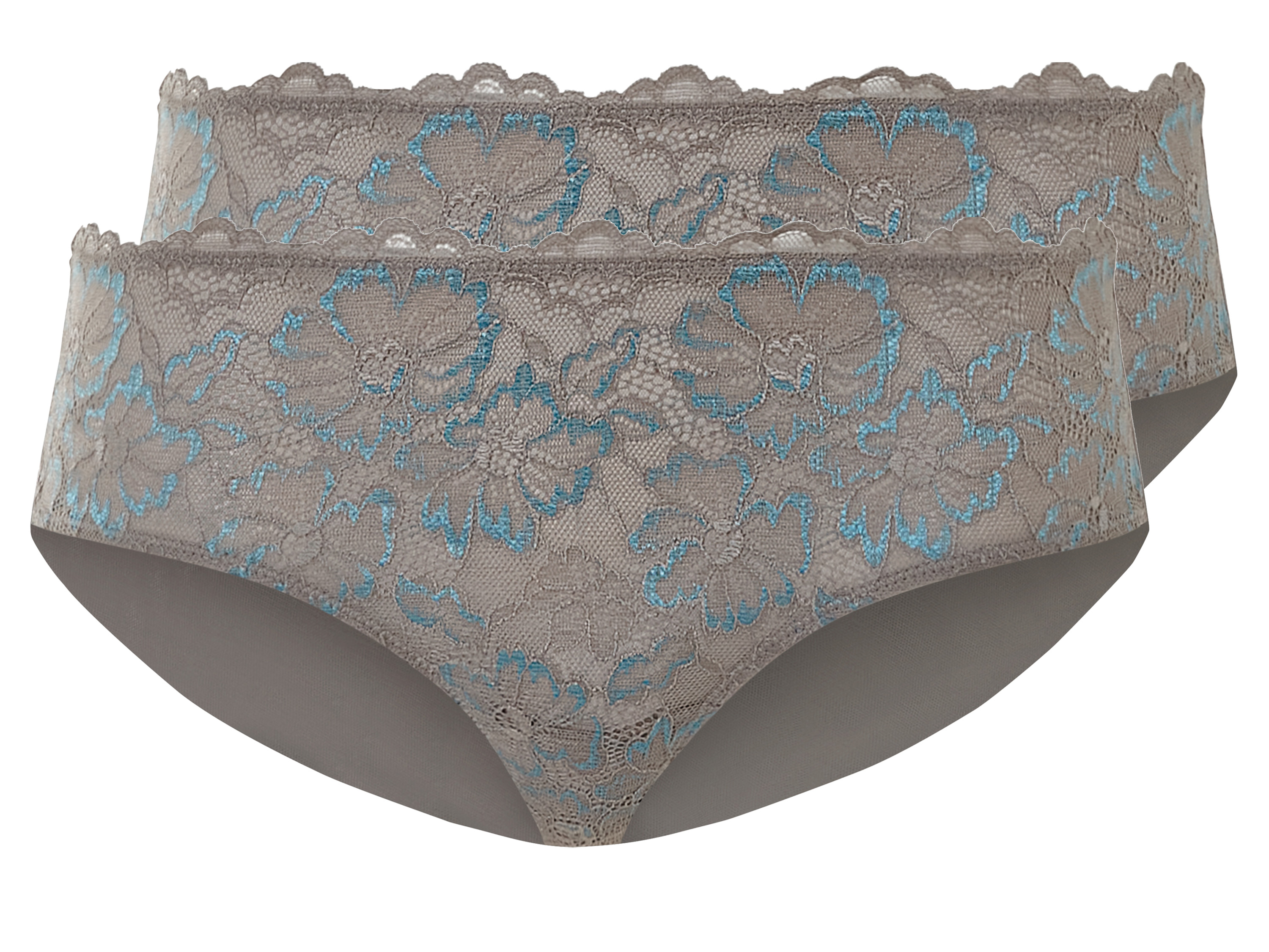 esmara Majtki hipstery damskie, 2 pary Taupe/turkusowy, M40/42
