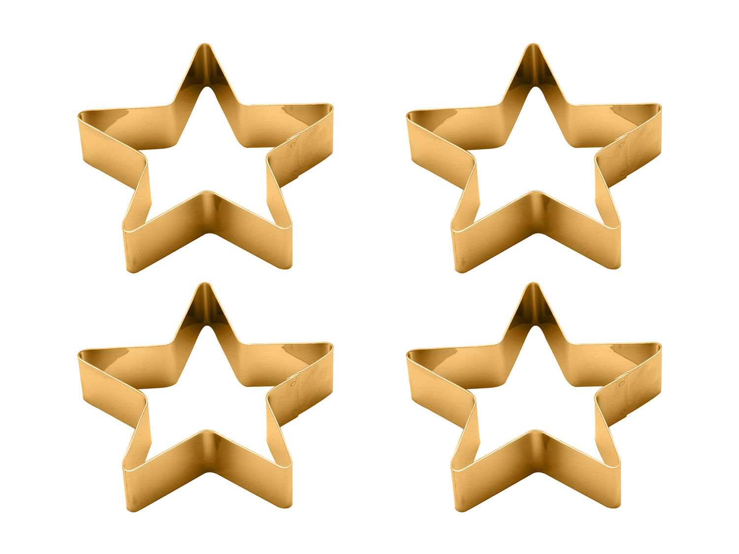 Echtwerk Zastawa ze stali szlachetnej obrączki na serwetki "star" wykonane z ed, 4 sztuki, Złoty