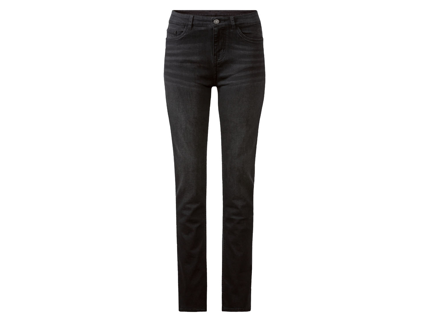 esmara Jeansy damskie z bawełną, Slim Fit Krótsze, Czarny, 40