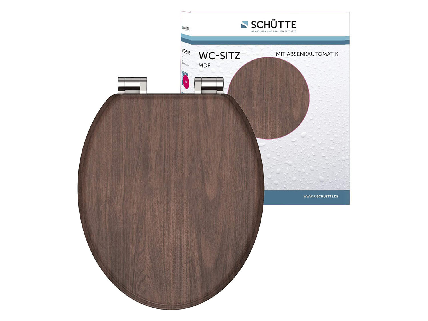 Schütte Deska sedesowa MDF z funkcją cichego opadania Imitacja ciemnego drewna