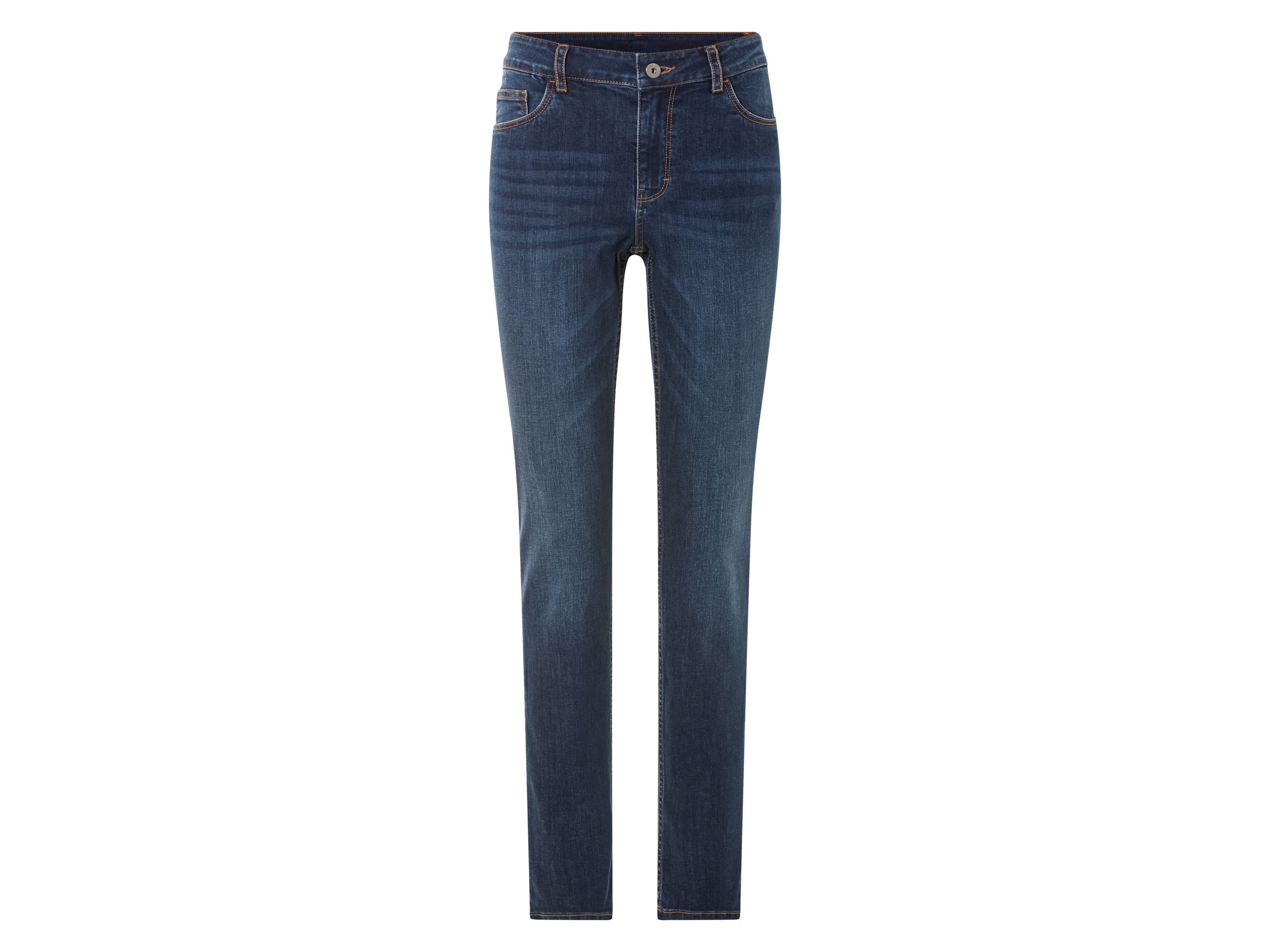 esmara Jeansy damskie z bawełny, Slim Fit 34 kurze Länge, Niebieski