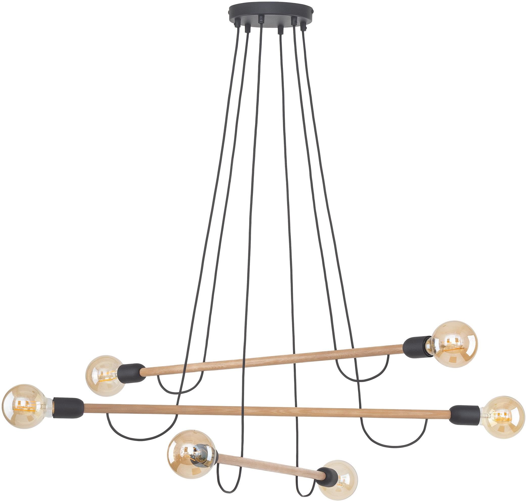 Darmowa Dostawa - Lampa wisząca 6x15 W czarny TK Lighting Helix 4953