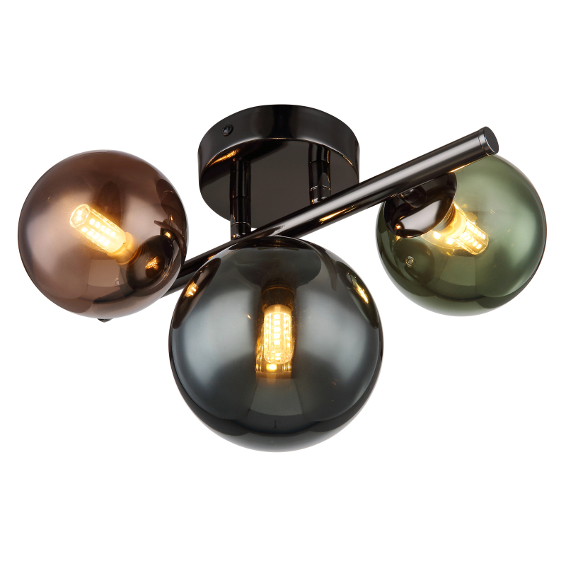 Darmowa Dostawa - Lampa wisząca 3x3.5 W zielona-przydymiona-niebieska-szary/popielaty Globo Lighting Riha 561423W