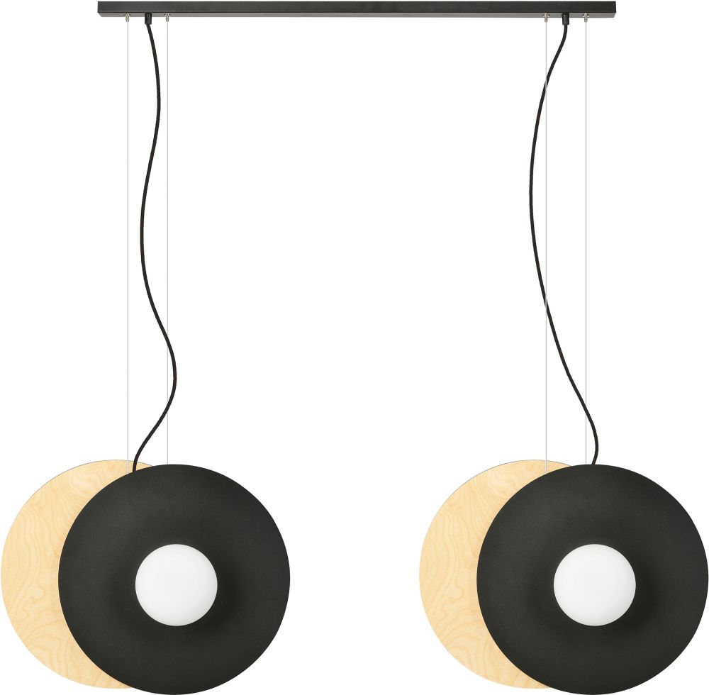 Darmowa Dostawa - Lampa wisząca 4x10 W czarna-mleczna Emibig Soho 13034