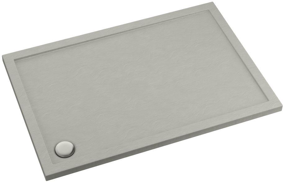 Darmowa Dostawa - Brodzik prostokątny z syfonem 100x90 cm cement Schedpol Caspar New Cement Stone 32345CTST