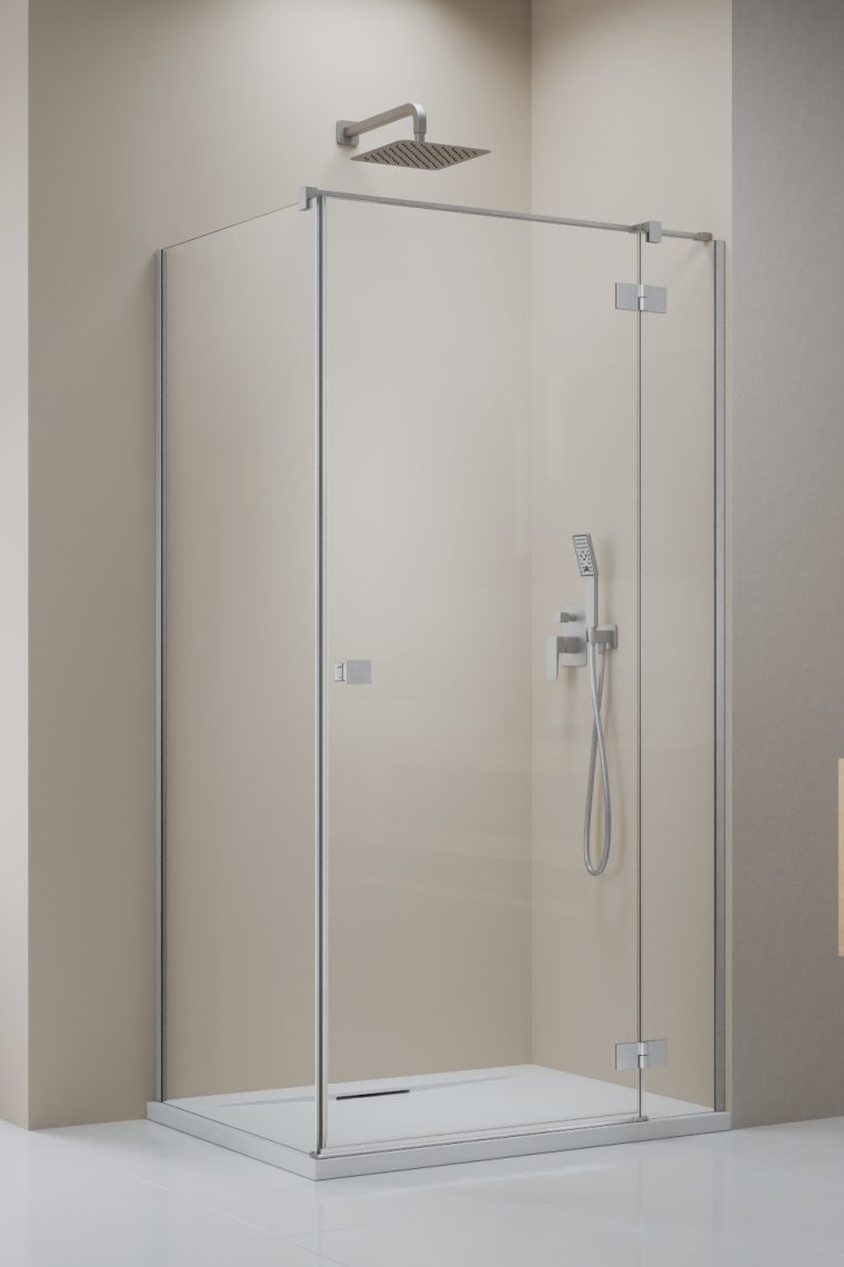 Darmowa Dostawa - Ścianka prysznicowa 23.7 cm szczotkowany/szkło przezroczyste Radaway Essenza 8 KDJ 104702379101R