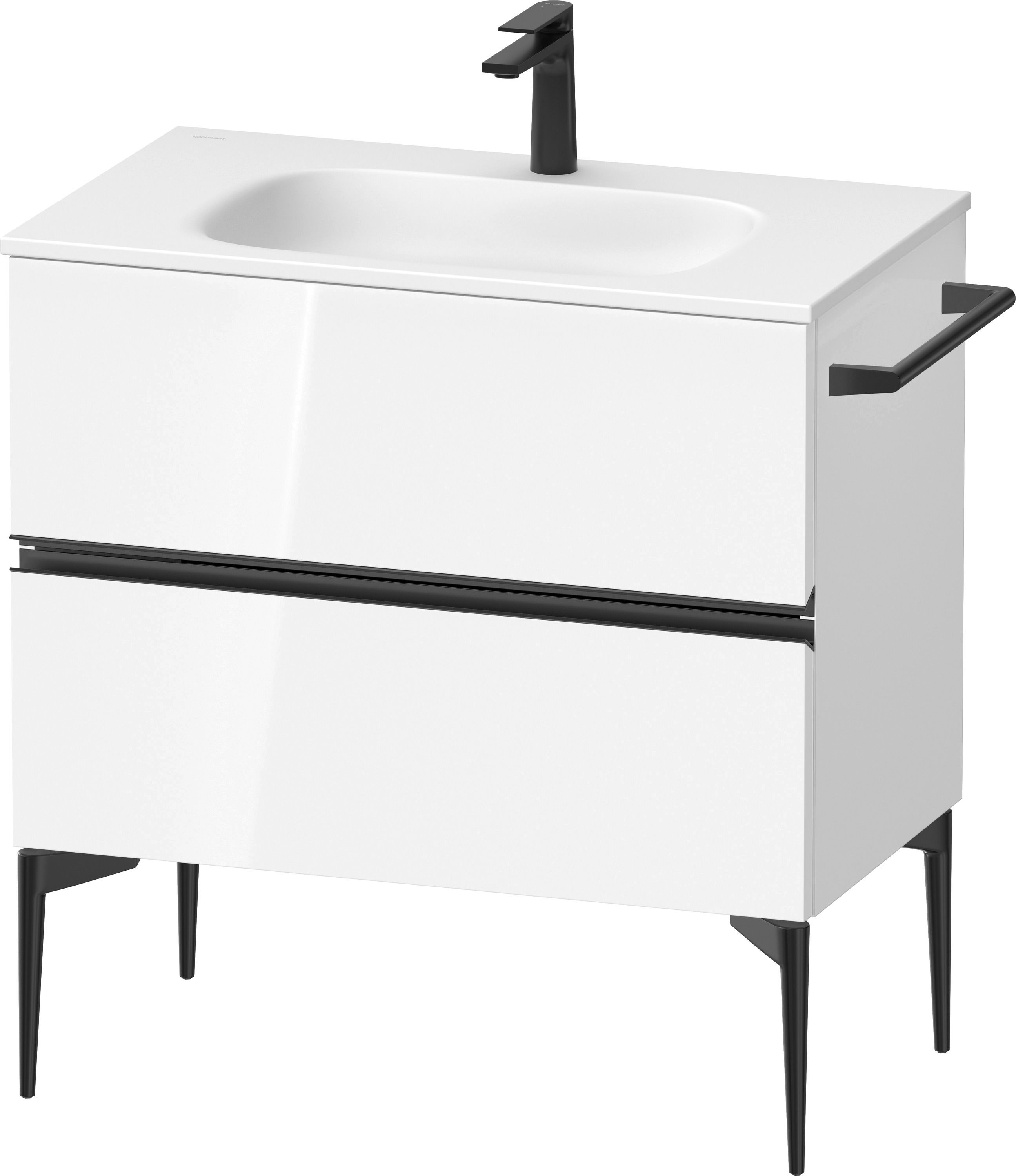 Darmowa Dostawa - Szafka 81x47.7x59.2 cm podumywalkowa wisząca biała-czarna Duravit Sivida SV46510BD220000