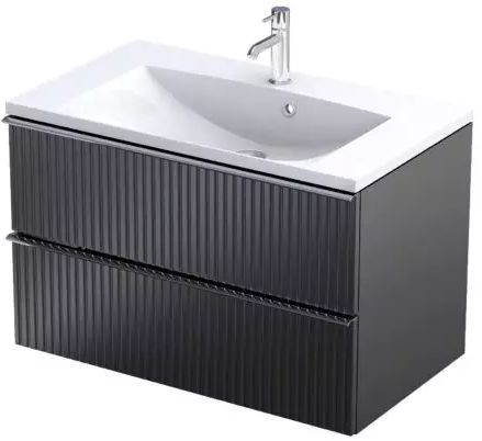 Darmowa Dostawa - Szafka 79.6x45.5x50 cm podumywalkowa wisząca czarna Oristo Etna OR52SD2S808R