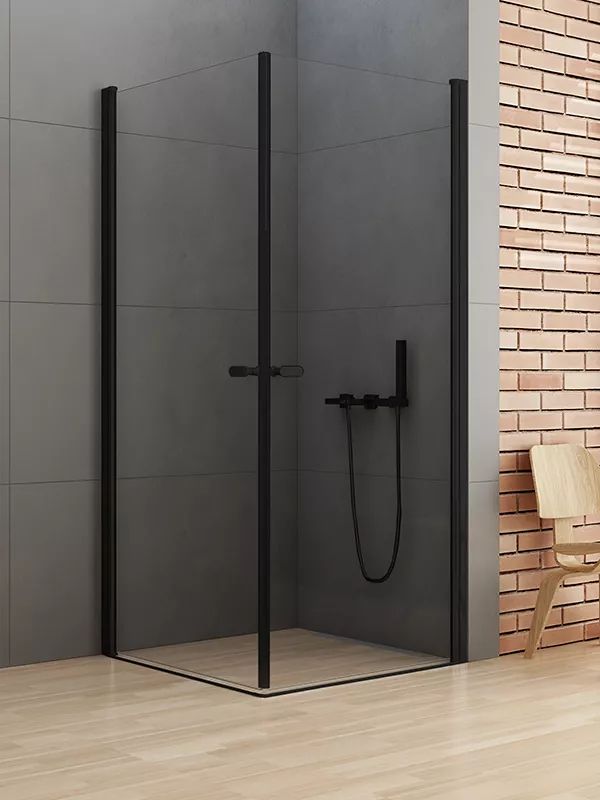 Darmowa Dostawa - Kabina prysznicowa 90x70 cm prostokątna czarny mat/szkło przezroczyste New Trendy New Soleo Black D0229A/D0231A