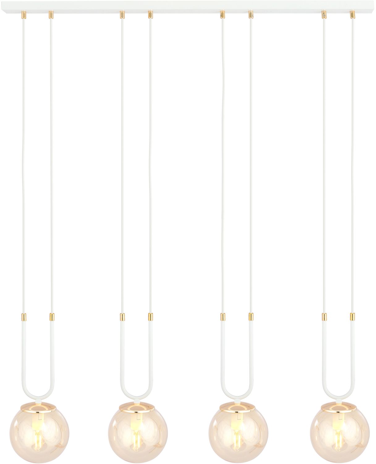 Darmowa Dostawa - Lampa wisząca 4x10 W biała-bursztynowa Emibig Glam 11174
