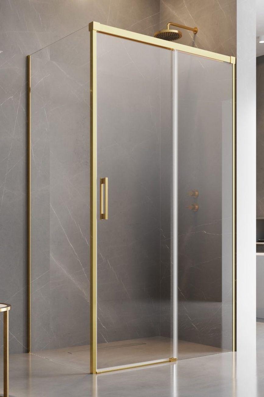 Darmowa Dostawa - Drzwi prysznicowe 100 cm rozsuwane do ścianki bocznej Radaway Idea Gold KDJ 3870400901R