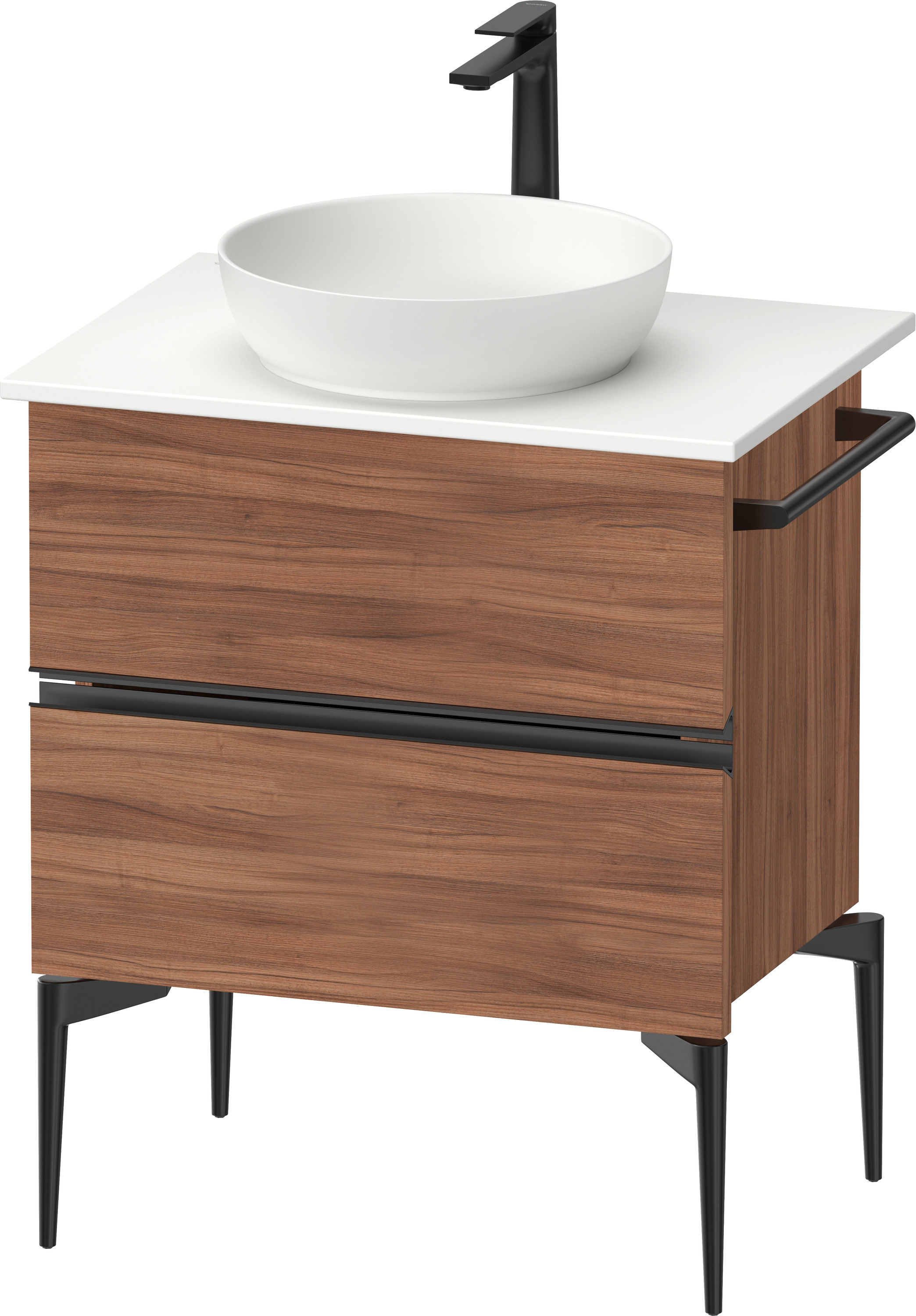 Darmowa Dostawa - Szafka 64.5x47.5x54.8 cm podumywalkowa wisząca czarna-orzech Duravit Sivida SV46570BD790000