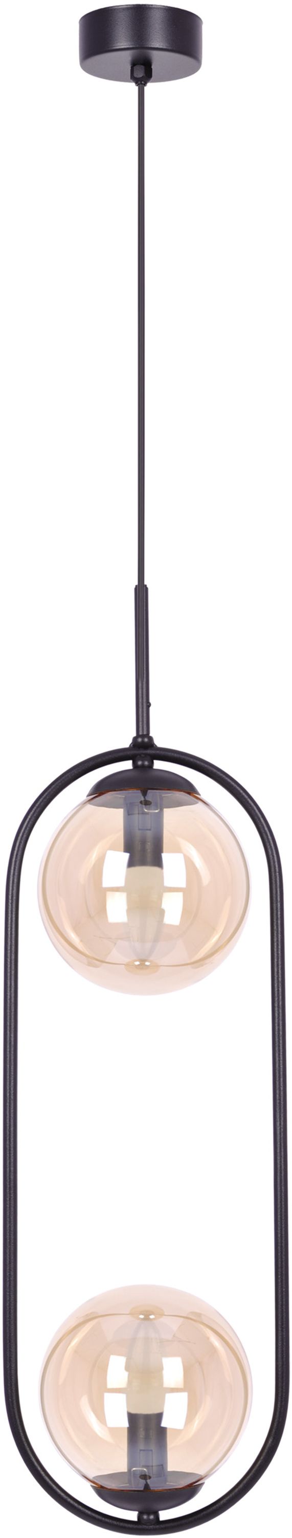 Darmowa Dostawa - Lampa wisząca 2x40 W czarna-bursztynowa Kaja Venta K5121