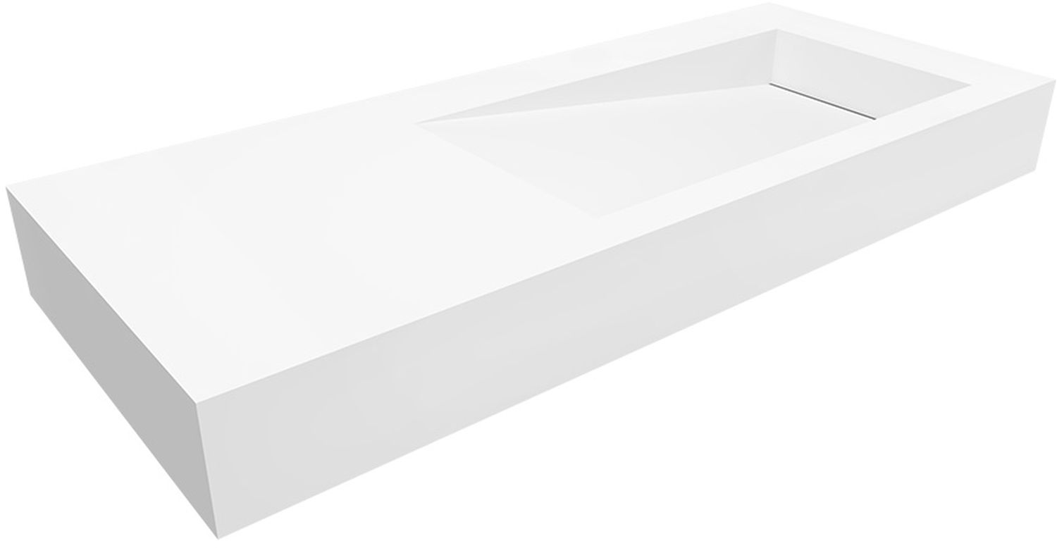 Darmowa Dostawa - Umywalka 110x45 cm prostokątna ścienna-z blatem biała Cristalstone Linea Ideal U1100MBPOLBBO