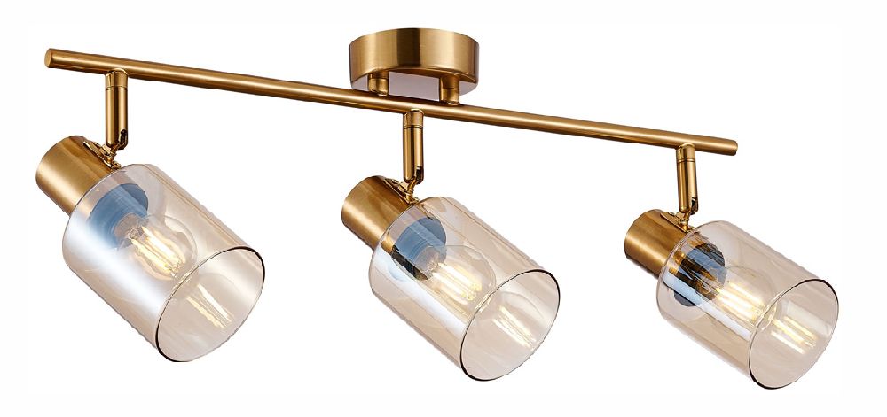 Darmowa Dostawa - Lampa podsufitowa 3x40 W mosiądz Italux Santia SPL653423BROAMB
