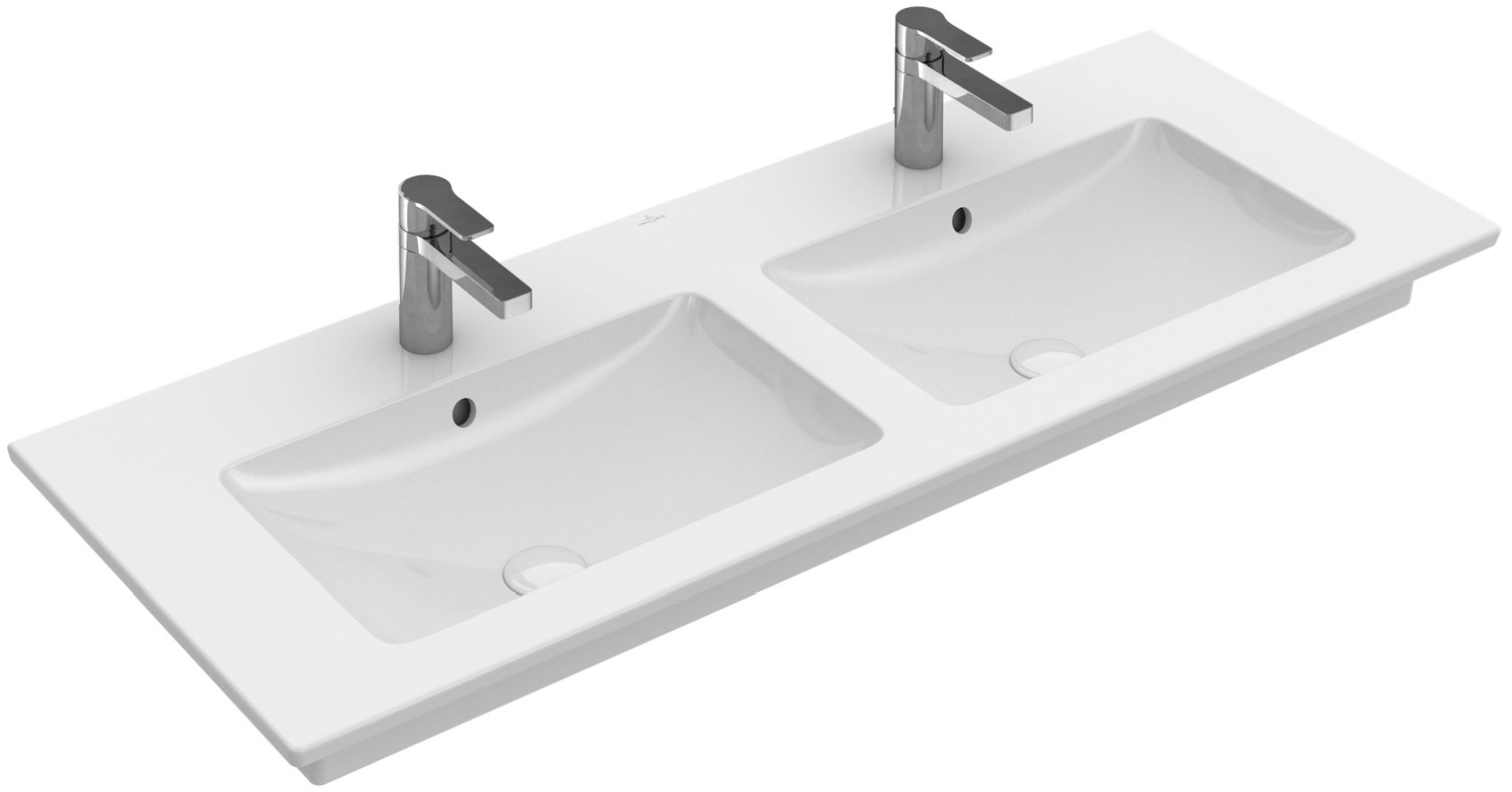 Darmowa Dostawa - Umywalka 130x50 cm prostokątna ścienna-meblowa-podwójna biała Villeroy & Boch Venticello 4111DLR1