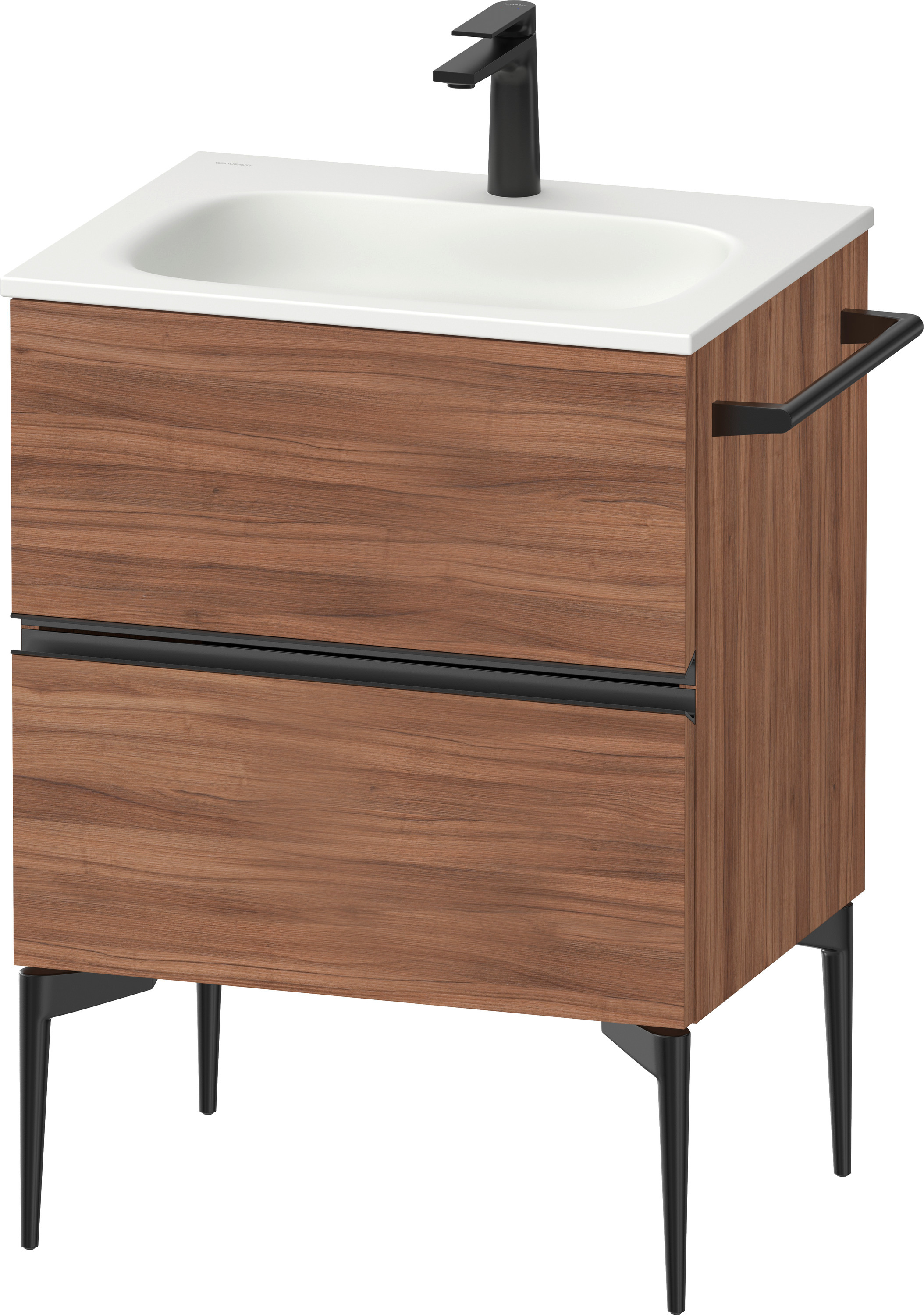Darmowa Dostawa - Szafka 61x47.7x59.2 cm podumywalkowa wisząca czarna-orzech Duravit Sivida SV46500BD790000