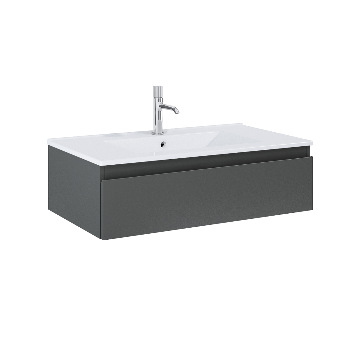 Darmowa Dostawa - Umywalka z szafką 80 cm grafit Oltens Vernal 68006400