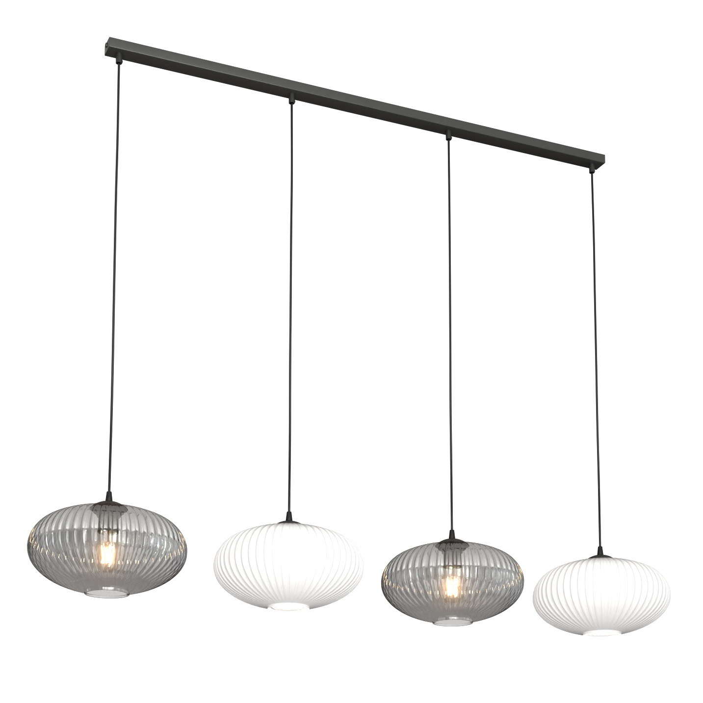 Darmowa Dostawa - Lampa wisząca 4x15 W biała-czarna-grafitowa Emibig Coco 13784