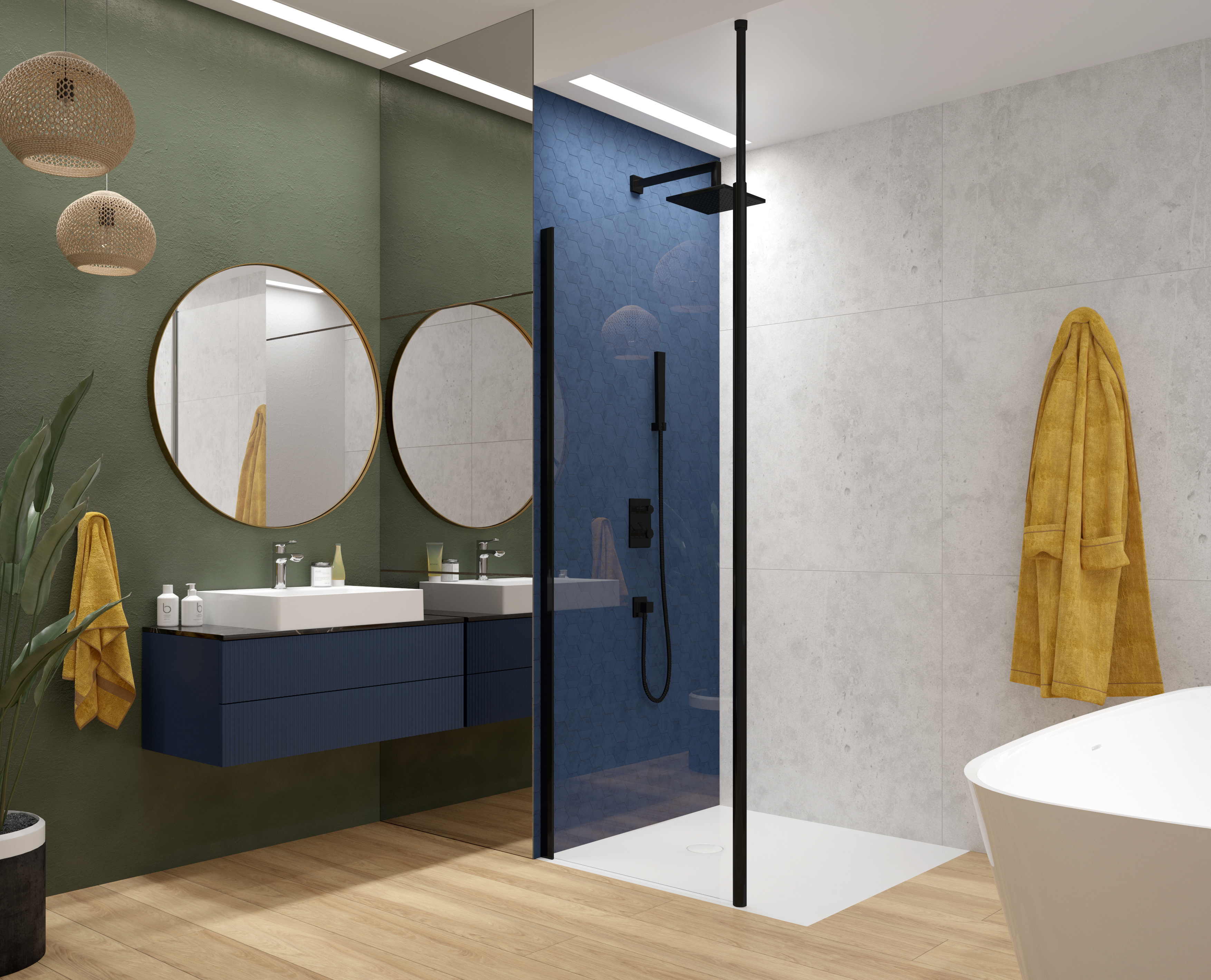 Darmowa Dostawa - Ścianka prysznicowa walk-in 120 cm czarny mat/szkło przezroczyste Sanplast Exa Line 600540156059401