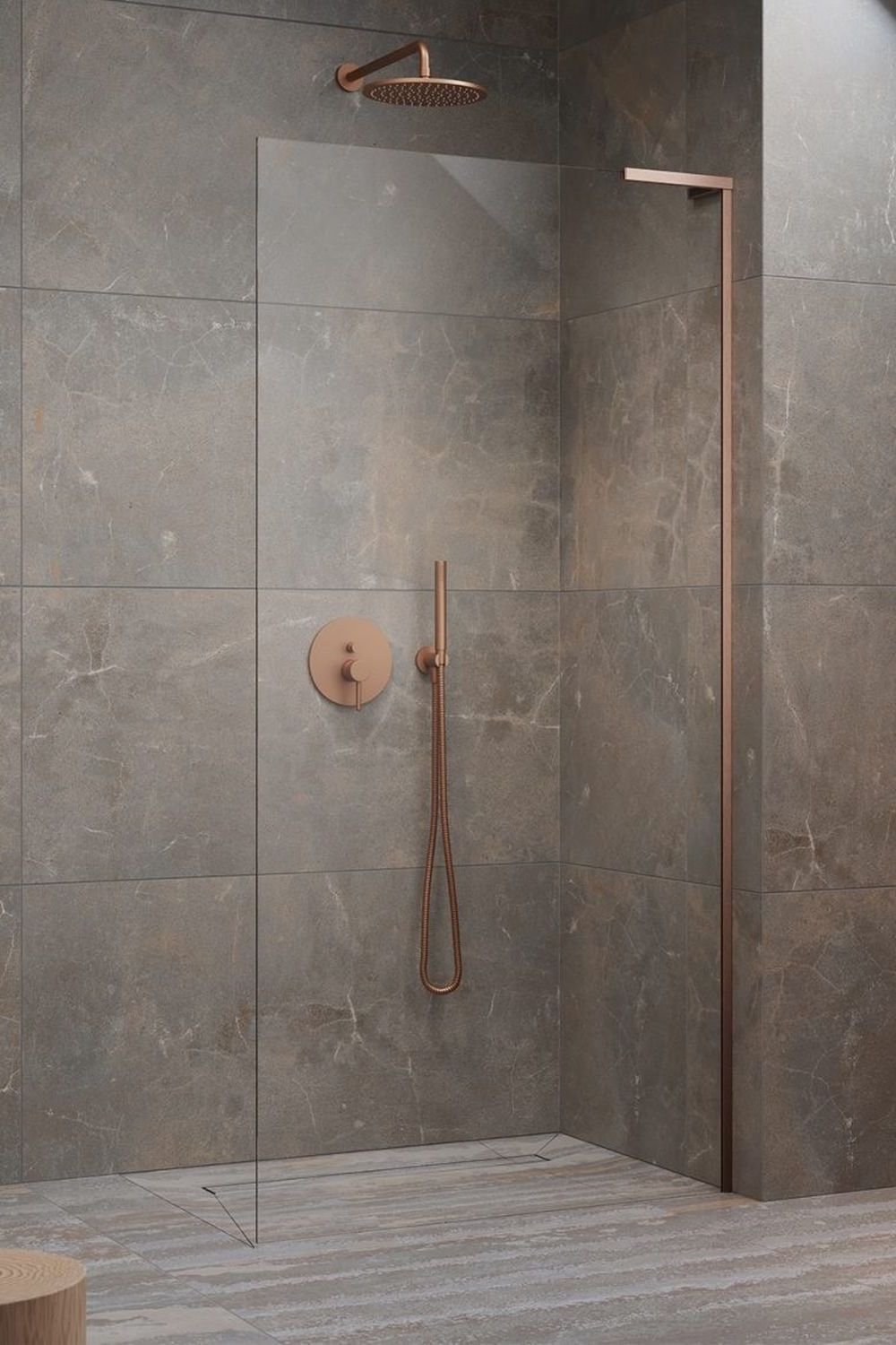 Darmowa Dostawa - Ścianka prysznicowa walk-in 80 cm Radaway Modo SL Brushed Copper II 103190849301R