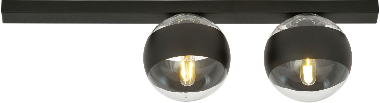 Darmowa Dostawa - Lampa podsufitowa 2x10 W czarna-przezroczysta Emibig Fit Stripe 11232