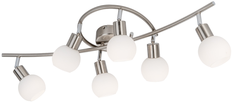 Darmowa Dostawa - Lampa wisząca 6x5 W biała-nikiel Globo Lighting Loxy 671606016X