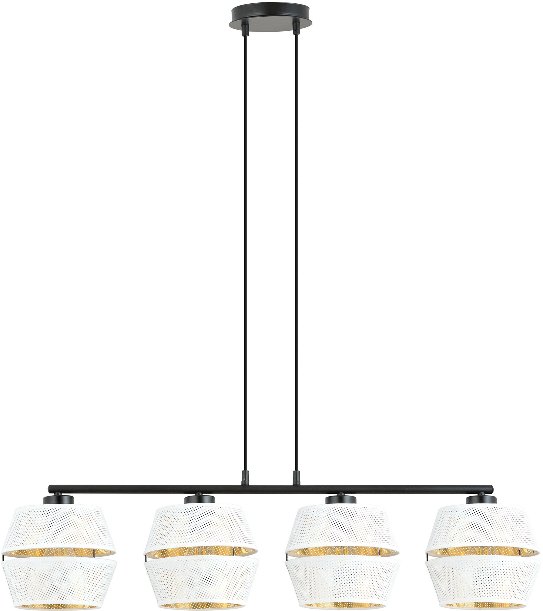 Darmowa Dostawa - Lampa wisząca 4x15 W biała-czarna-złota Emibig Malia 11844